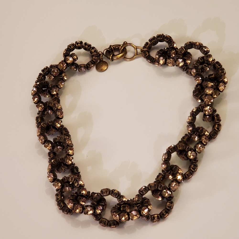 J. Crew blush pink rhinestone chain link necklace